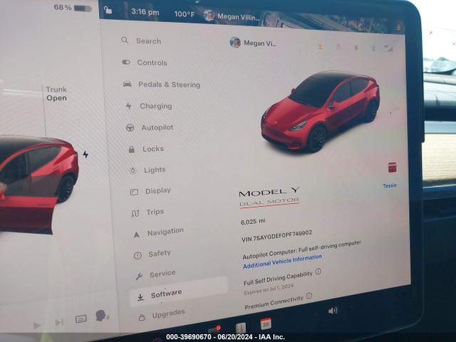 7SAYGDEF0PF749902 Tesla Model Y Awd/performance Dual Motor All-wheel Drive