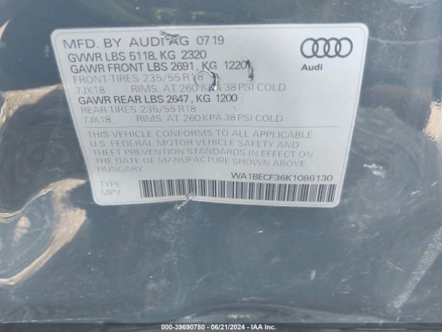 WA1BECF36K1086130 Audi Q3 2.0t Premium