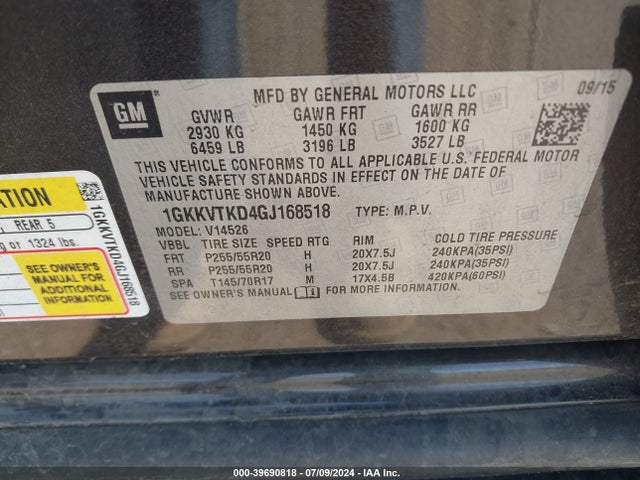 GMC Acadia Denali 2016 1GKKVTKD4GJ168518 Image 9