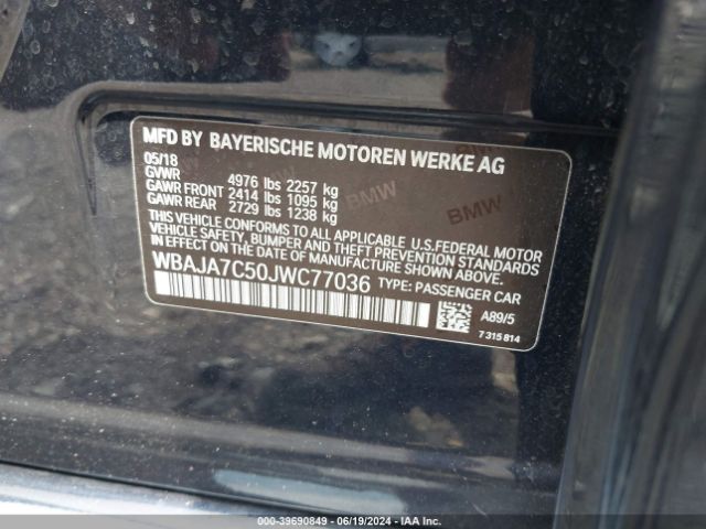 WBAJA7C50JWC77036 BMW 530i Xdrive