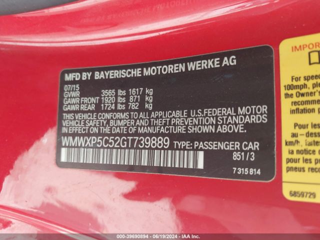 WMWXP5C52GT739889 Mini Hardtop Cooper