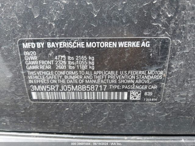 3MW5R7J05M8B58717 BMW 330i Xdrive