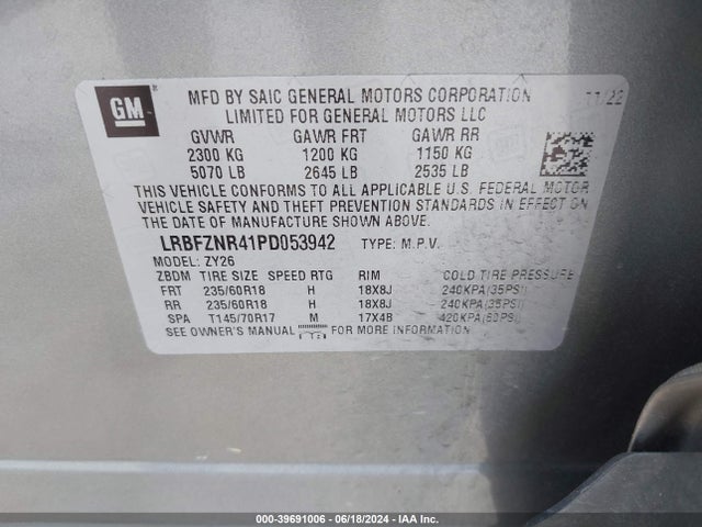 LRBFZNR41PD053942 Buick Envision Essence Fwd
