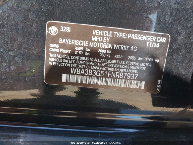 WBA3B3G51FNR87937 BMW 328i Xdrive