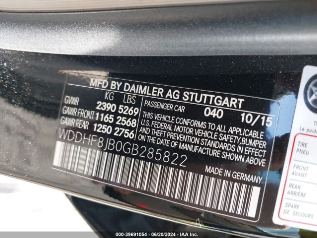 WDDHF8JB0GB285822 Mercedes-Benz E 350 4matic