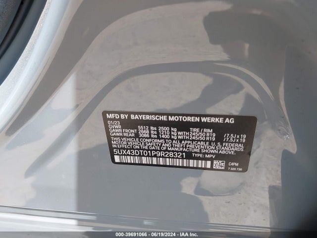 5UX43DT01P9R28321 BMW X4 M40i