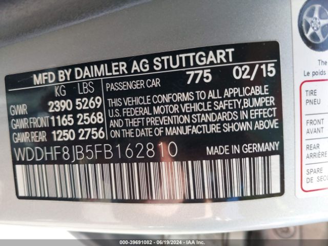 WDDHF8JB5FB162810 Mercedes-Benz E 350 4matic