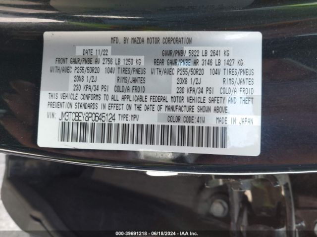 JM3TCBEY8P0645124 Mazda Cx-9 Signature