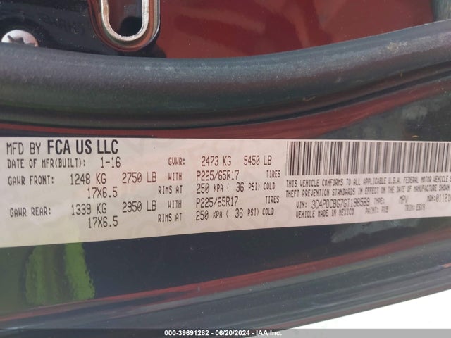 Dodge Journey Sxt 2016 3C4PDCBG7GT198569 Image 9