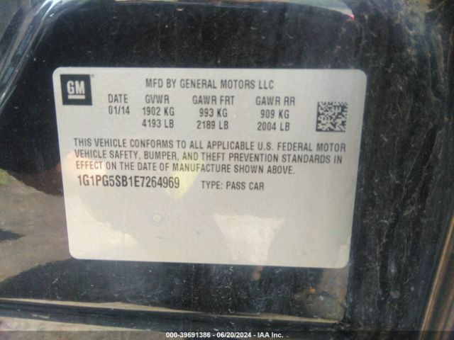 1G1PG5SB1E7264969 Chevrolet CRUZE LTZ