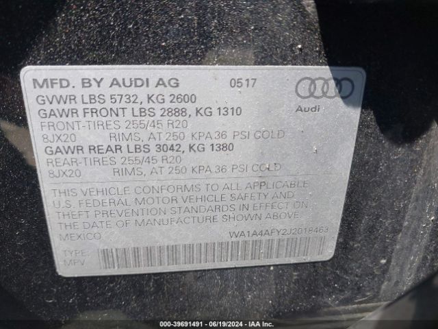 WA1A4AFY2J2018463 Audi Sq5 3.0t Premium Plus
