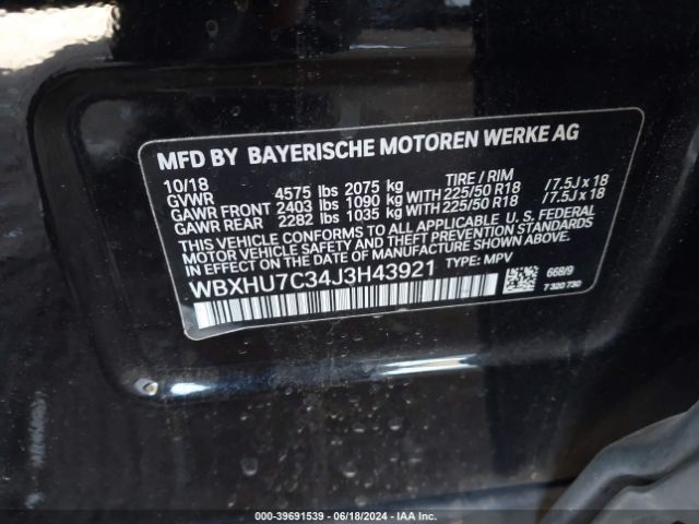 WBXHU7C34J3H43921 BMW X1 Sdrive28i