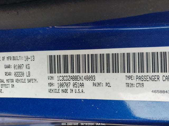 Dodge AVENGER SE 2014 1C3CDZAB8EN148093 Image 9
