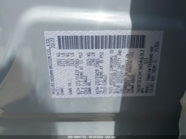 5N1BT3CA1PC904692 Nissan Rogue Sl Fwd