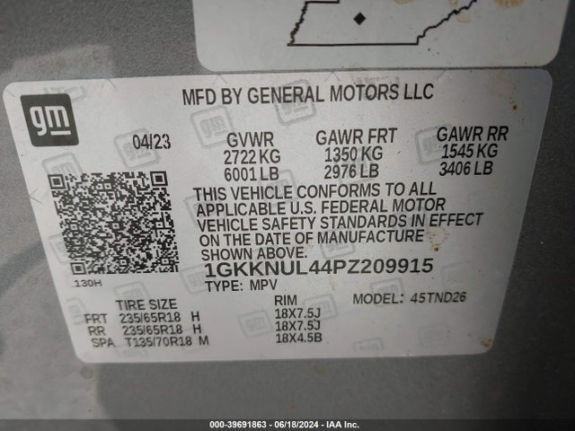 GMC Acadia Awd Slt 2023 1GKKNUL44PZ209915 Image 9