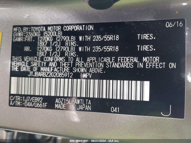 JTJBARBZ2G2085912 Lexus Nx 200t F Sport