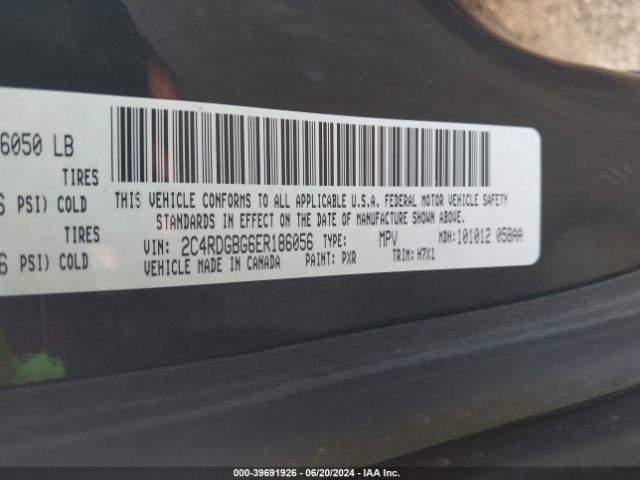 2C4RDGBG6ER186056 Dodge Grand Caravan Se