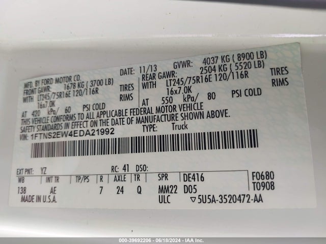 Ford E-250 Commercial 2014 1FTNS2EW4EDA21992 Image 9