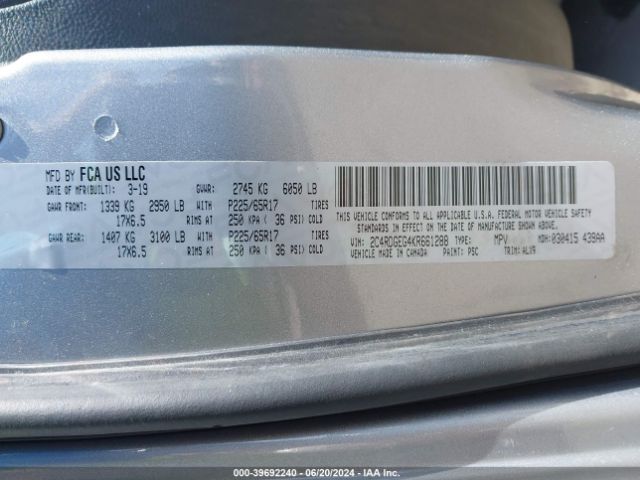 2C4RDGEG4KR661288 Dodge Grand Caravan Gt