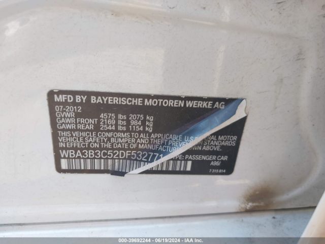 2013 BMW 328I WBA3B3C52DF532771 Photo 8
