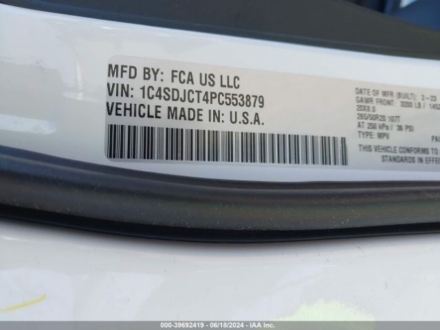 1C4SDJCT4PC553879 Dodge Durango R/t Plus Awd