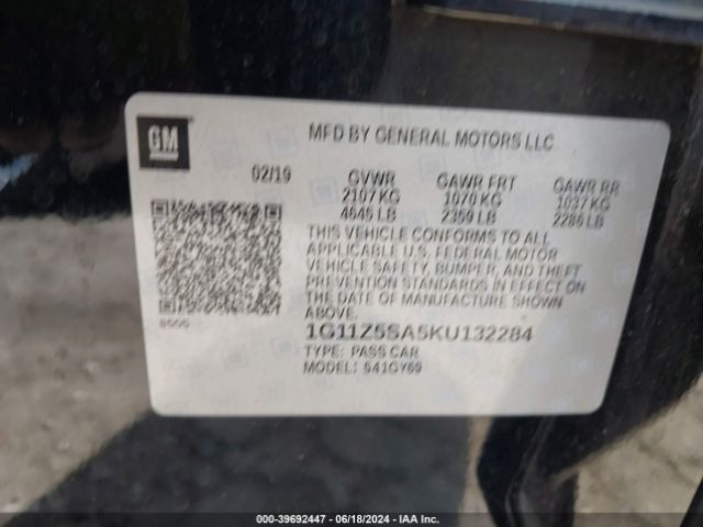 1G11Z5SA5KU132284 Chevrolet IMPALA LT