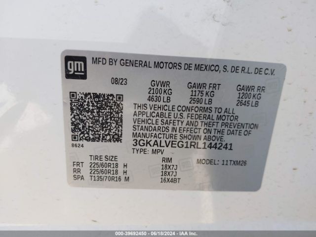3GKALVEG1RL144241 GMC Terrain Awd Slt