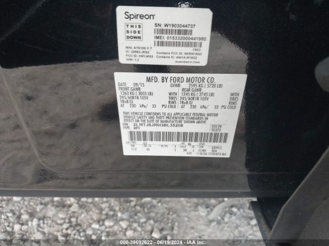 2LMTJ8JR0GBL35208 Lincoln Mkx Premiere