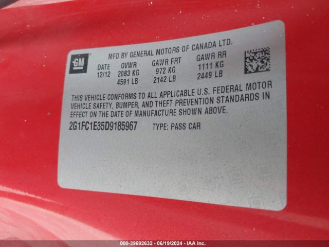 2013 CHEVROLET CAMARO 2G1FC1E35D9185967 Photo 8