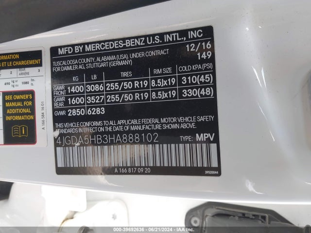 4JGDA5HB3HA888102 Mercedes-Benz Gle 350 4matic