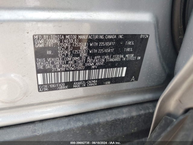 Toyota Rav4 Xle 2024 2T3W1RFV7RW319922 Image 9