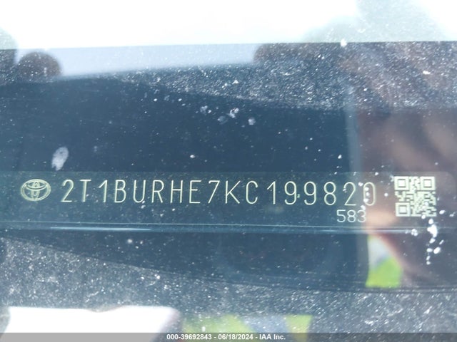 Toyota COROLLA LE 2019 2T1BURHE7KC199820 Image 9