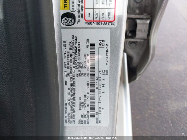Ford FIESTA SE 2019 3FADP4EJ3KM159560 Image 9