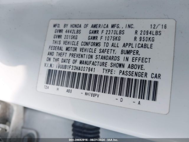 19UUB1F33HA007941 Acura TLX