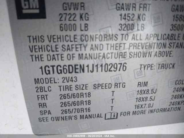 1GTG6DEN1J1102976 GMC CANYON SLT
