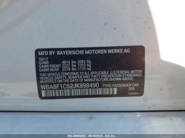 WBA8F1C52JK898490 BMW 328d Xdrive