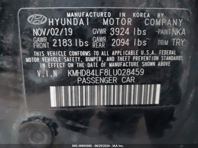 Hyundai ELANTRA SEL 2020 KMHD84LF8LU028459 Image 9