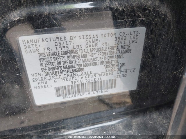 Nissan SENTRA SV 2017 3N1AB7AP1HL695660 Image 9