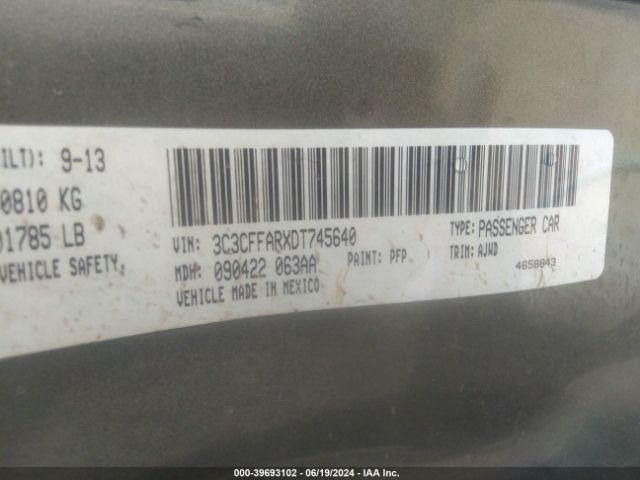 2013 FIAT 500 3C3CFFARXDT745640 Photo 8