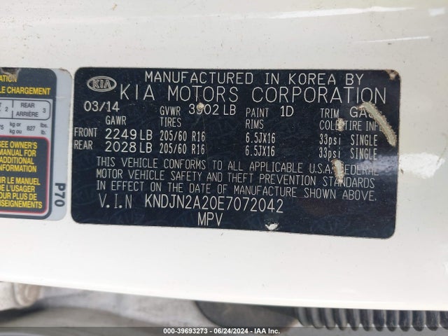 KIA Soul 2014 KNDJN2A20E7072042 Image 9