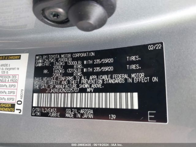 JTJHZKEA2N2025707 Lexus Rx 350l