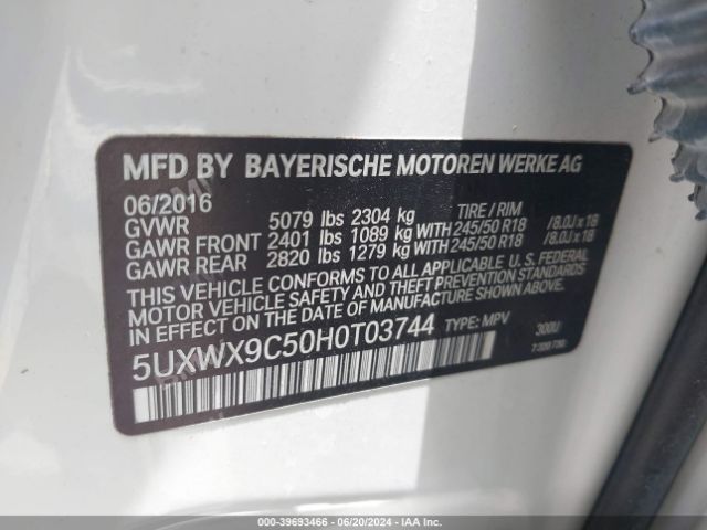 5UXWX9C50H0T03744 BMW X3 Xdrive28i
