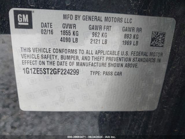 1G1ZE5ST2GF224299 Chevrolet MALIBU 1LT