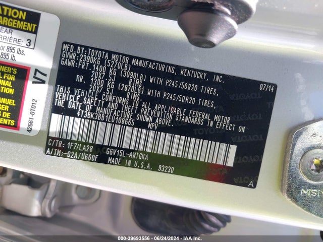 Toyota Venza Xle V6 2014 4T3BK3BB1EU108665 Image 9