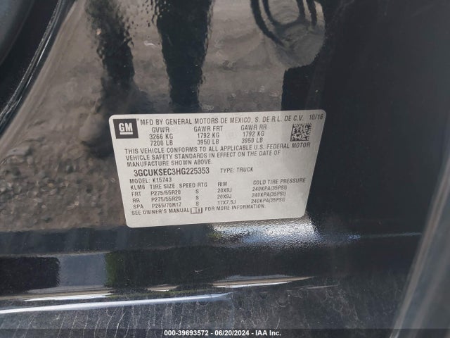 Chevrolet Silverado 1500 1lz 2017 3GCUKSEC3HG225353 Image 9