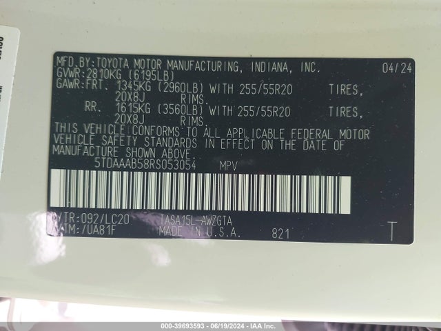 Toyota Grand Highlander Limited 2024 5TDAAAB58RS053054 Image 9