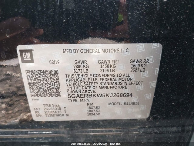 5GAERBKW5KJ268694 Buick Enclave Fwd Essence
