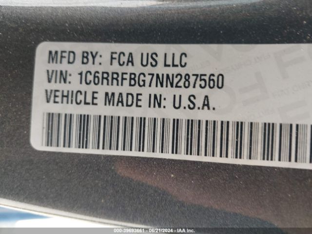 1C6RRFBG7NN287560 RAM 1500 Big Horn Quad Cab 4x4 6'4 Box