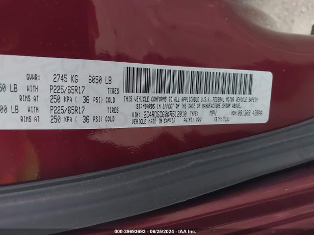 Dodge Grand Caravan Sxt 2019 2C4RDGCG0KR512010 Image 9