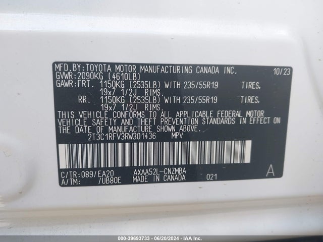 Toyota Rav4 Xle Premium 2024 2T3C1RFV3RW301436 Image 9